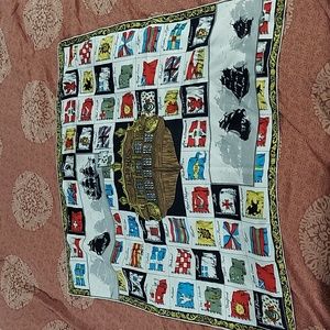 "Le Heros" silk scarf with nautical flag theme